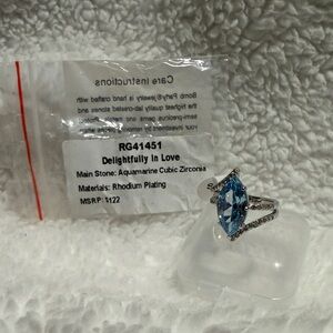 Delightfully In Love Blue Cubic Zirconia Ring